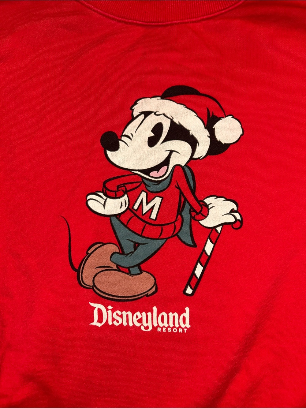Disney Red Mickey Holiday Crewneck Sweater